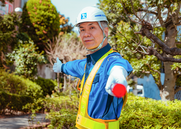 都心部での交通誘導