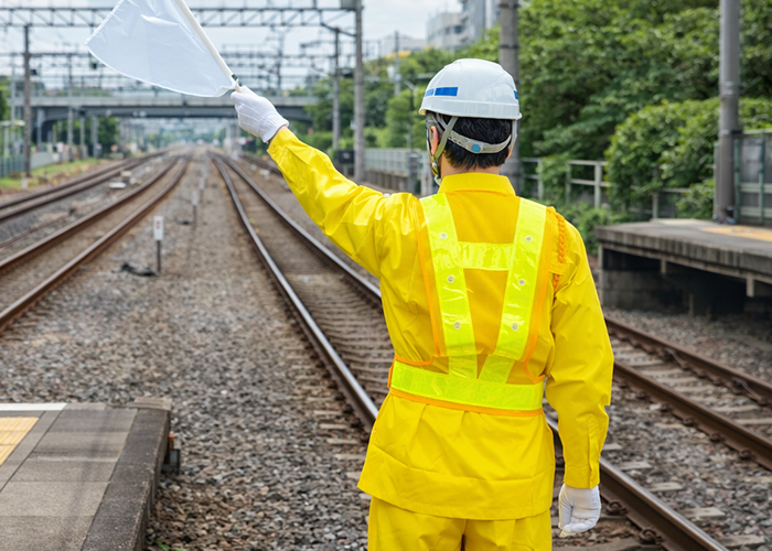 鉄道現場の列車見張り