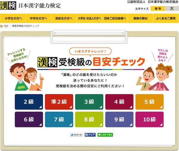 日本漢字能力検定試験：2019年度 第3回