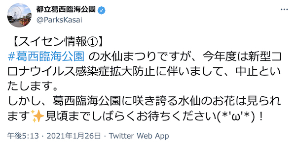 葛西臨海公園「水仙まつり」
