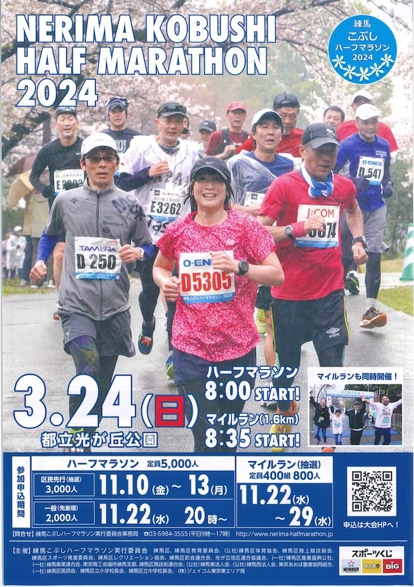 練馬こぶしハーフマラソン 2024
